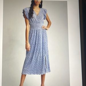 Chelsea 28 Flutter Sleeve Plisse MIDI Dress